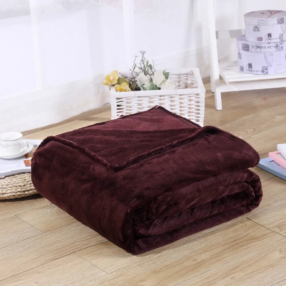 Soft Sofa Cover Bedspread Blue Black Coral Fleece Plush Blankets For Beds