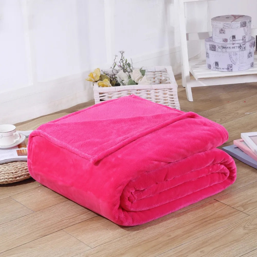 Soft Sofa Cover Bedspread Blue Black Coral Fleece Plush Blankets For Beds