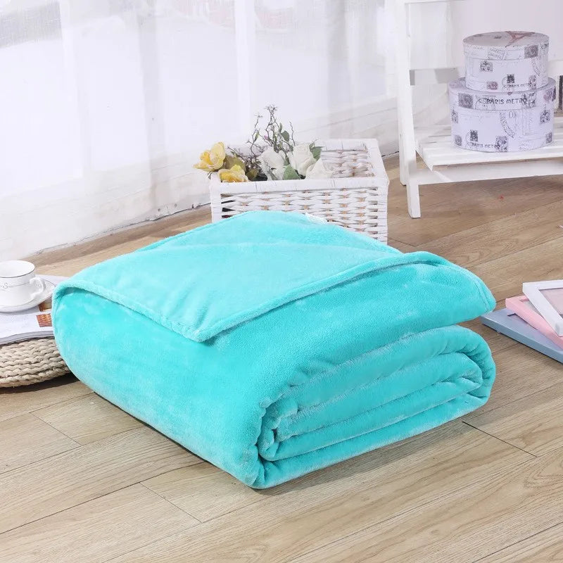 Soft Sofa Cover Bedspread Blue Black Coral Fleece Plush Blankets For Beds