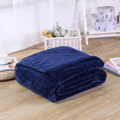 Soft Sofa Cover Bedspread Blue Black Coral Fleece Plush Blankets For Beds