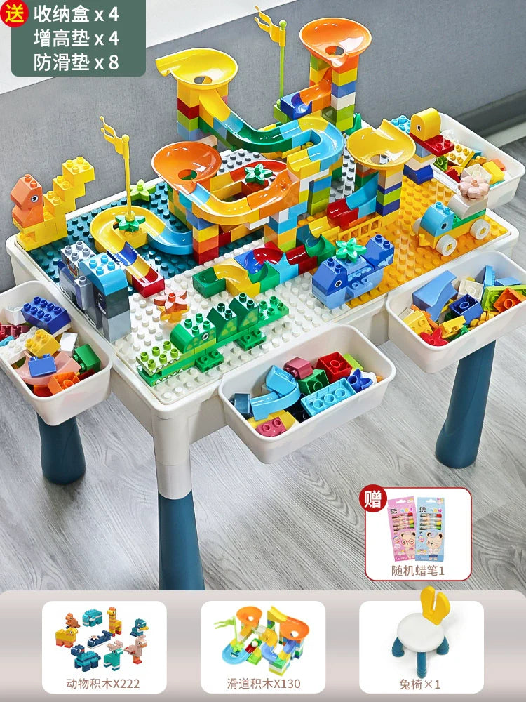 Multifunctional Education Baby Large Particle Building Block Table bab