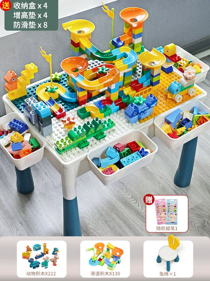 Multifunctional Education Baby Large Particle Building Block Table bab