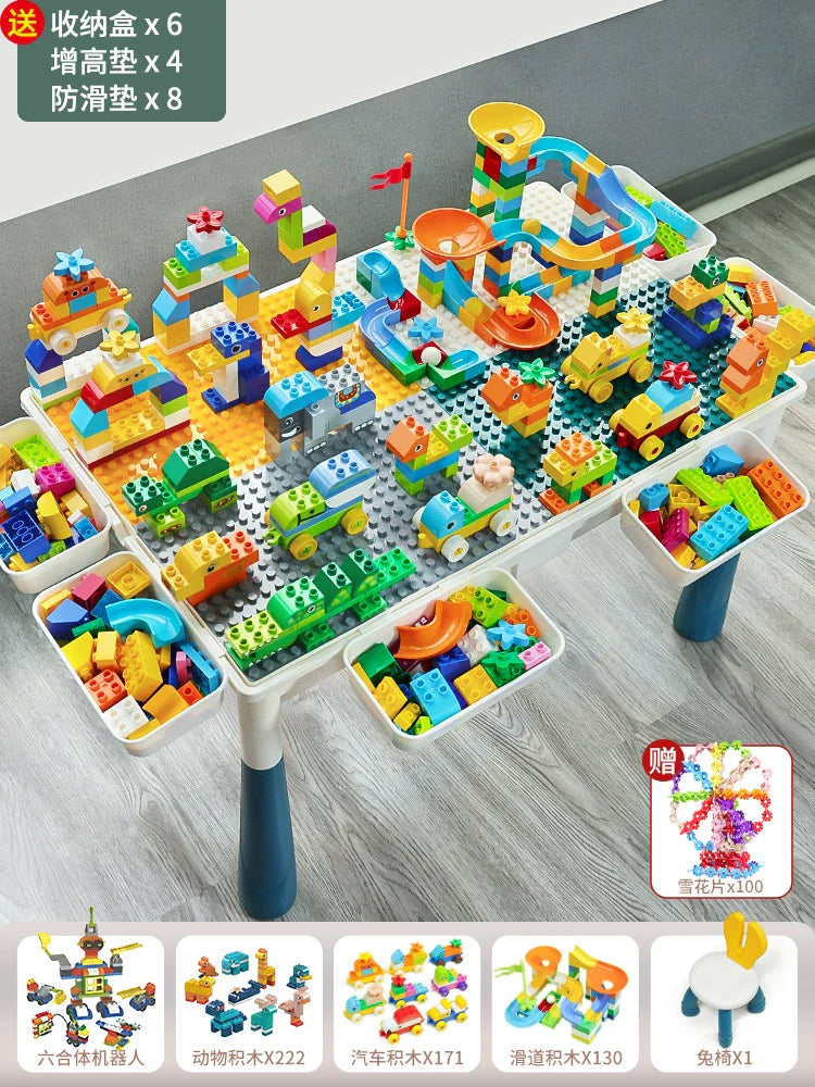 Multifunctional Education Baby Large Particle Building Block Table bab