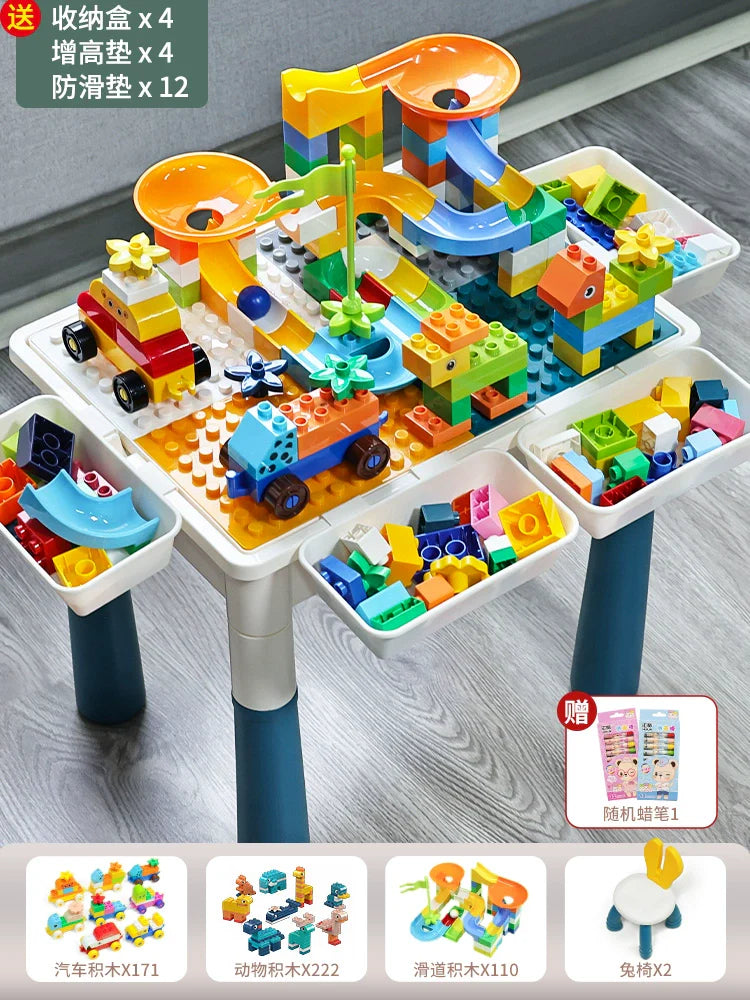 Multifunctional Education Baby Large Particle Building Block Table bab