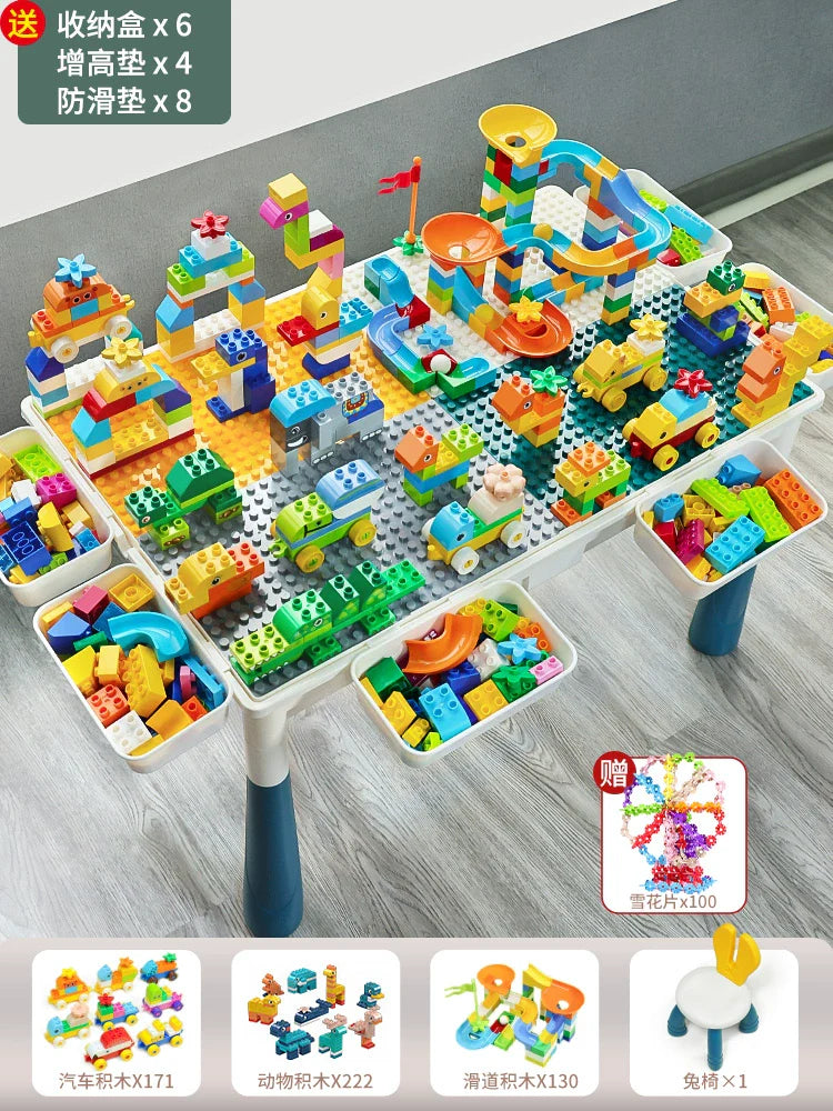 Multifunctional Education Baby Large Particle Building Block Table bab