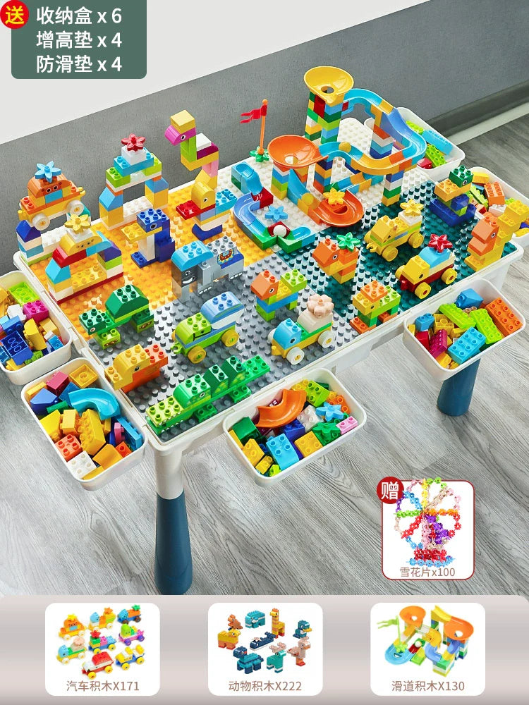 Multifunctional Education Baby Large Particle Building Block Table bab