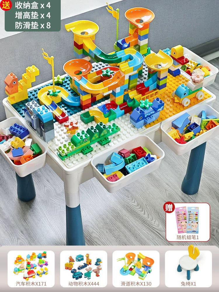 Multifunctional Education Baby Large Particle Building Block Table bab