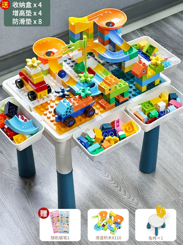 Multifunctional Education Baby Large Particle Building Block Table bab