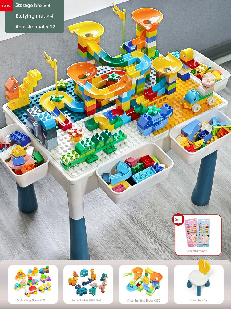 Multifunctional Education Baby Large Particle Building Block Table bab