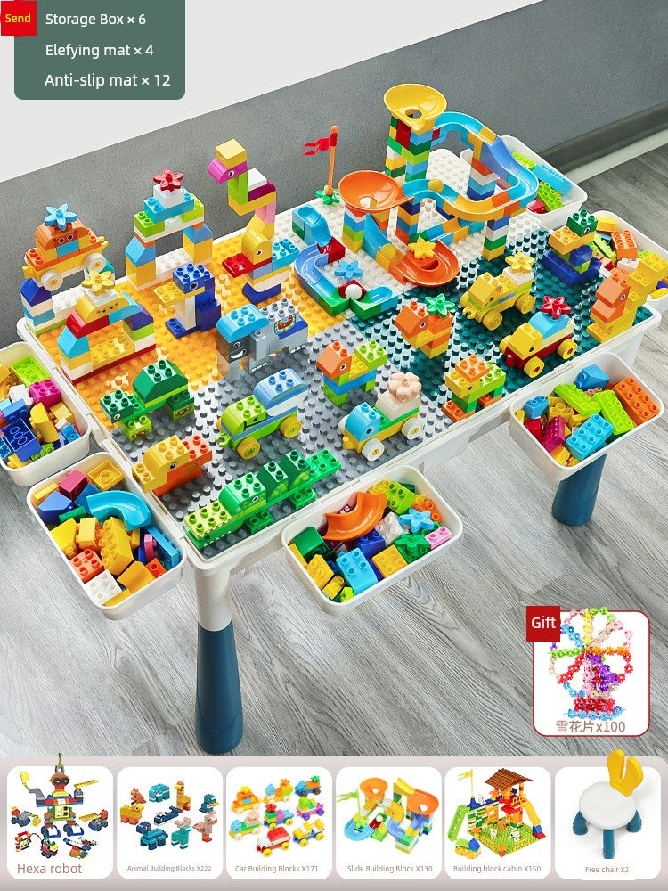 Multifunctional Education Baby Large Particle Building Block Table bab