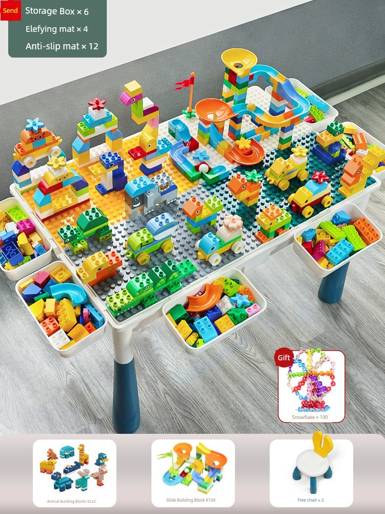 Multifunctional Education Baby Large Particle Building Block Table bab