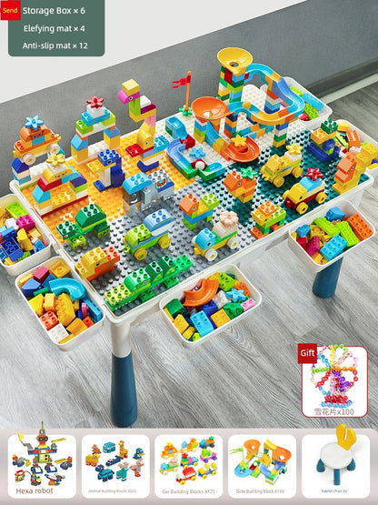 Multifunctional Education Baby Large Particle Building Block Table bab