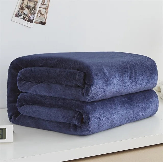 Soft Sofa Cover Bedspread Blue Black Coral Fleece Plush Blankets For Beds