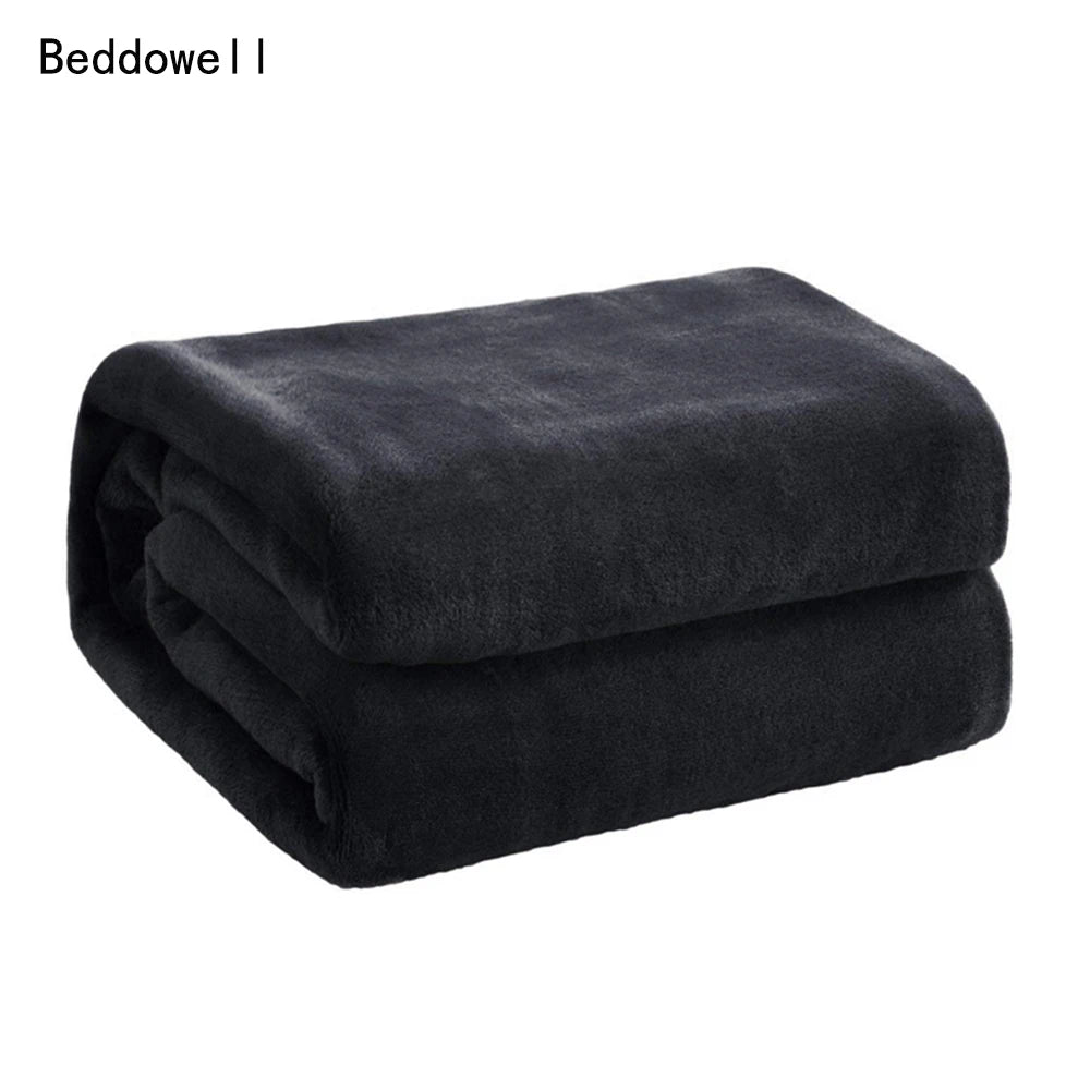 Soft Sofa Cover Bedspread Blue Black Coral Fleece Plush Blankets For Beds