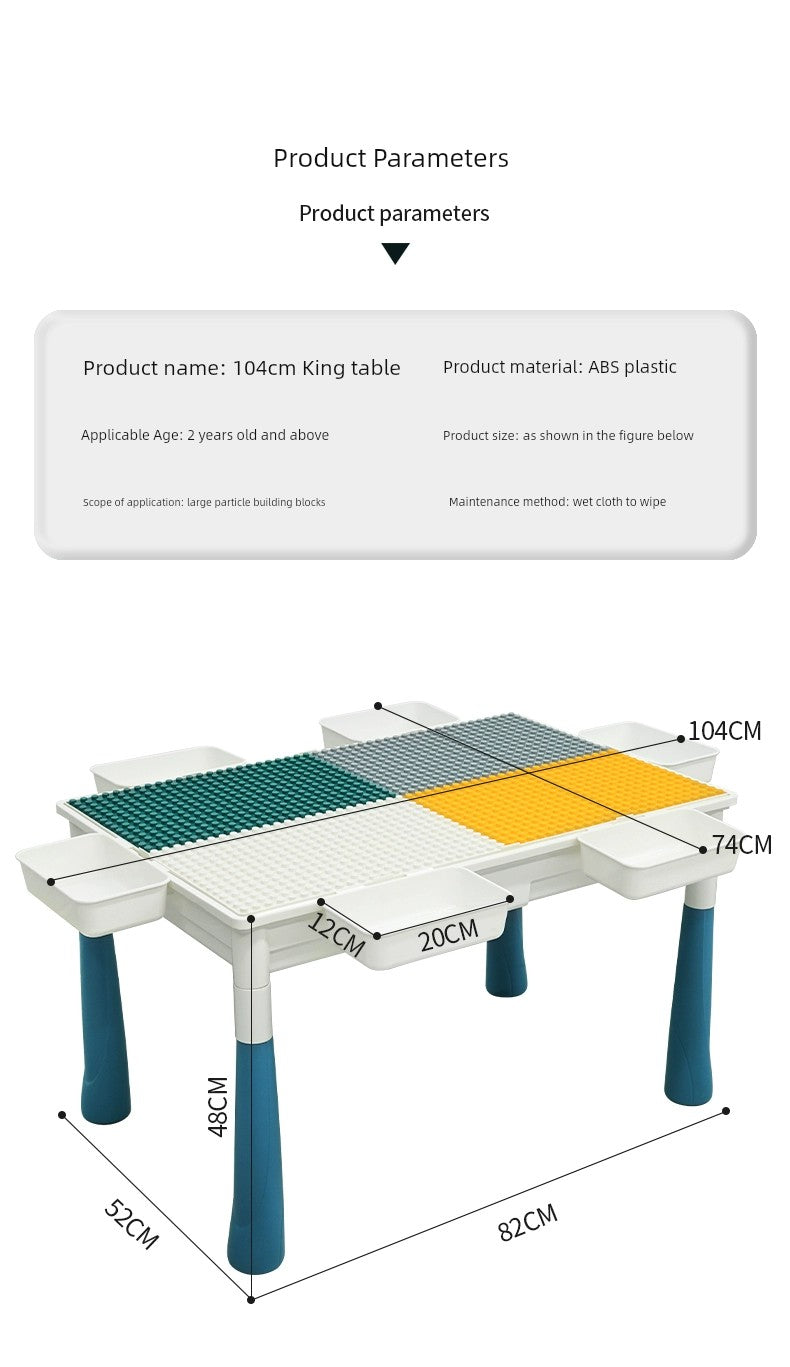 Multifunctional Education Baby Large Particle Building Block Table bab