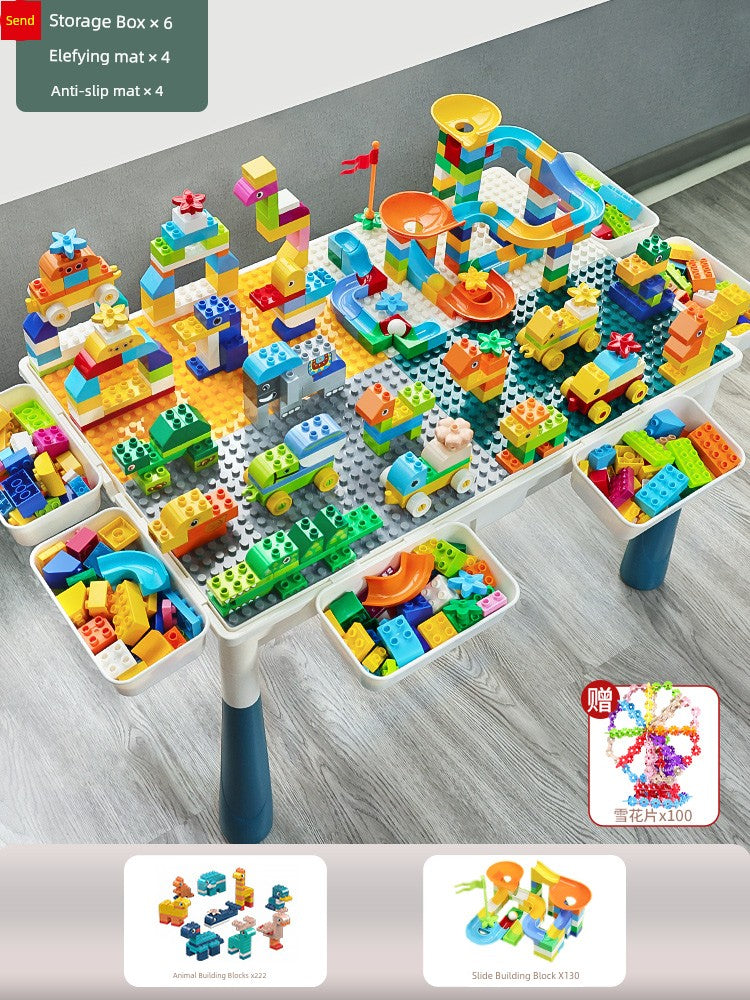 Multifunctional Education Baby Large Particle Building Block Table bab