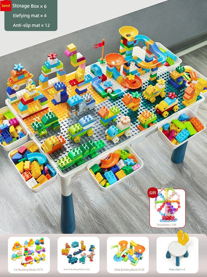 Multifunctional Education Baby Large Particle Building Block Table bab