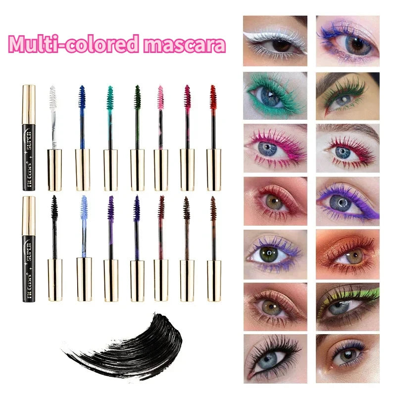 14 Color Mascara Thick Curl Waterproof Non-smudding Stage Makeup