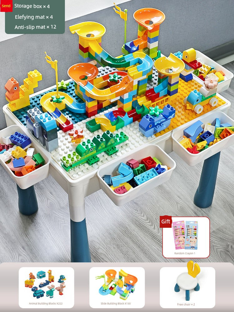 Multifunctional Education Baby Large Particle Building Block Table bab