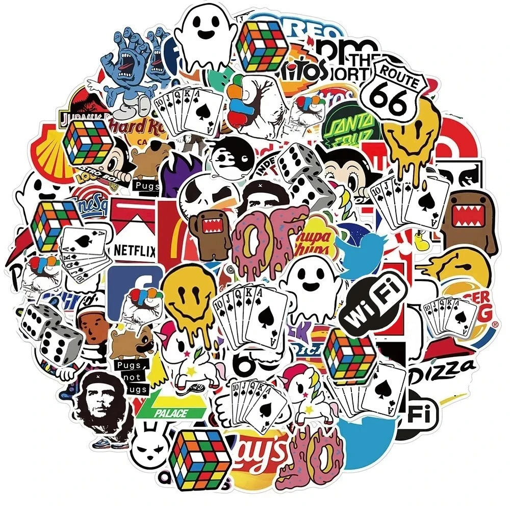 10/30/50/100PCS Cool Fashion Brand Logo Stickers decal Kid Toy