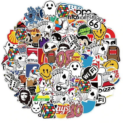 10/30/50/100PCS Cool Fashion Brand Logo Stickers decal Kid Toy