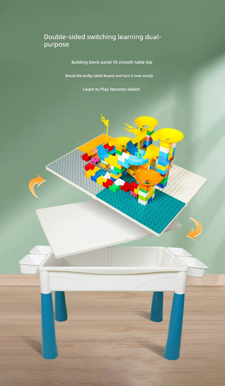 Multifunctional Education Baby Large Particle Building Block Table bab