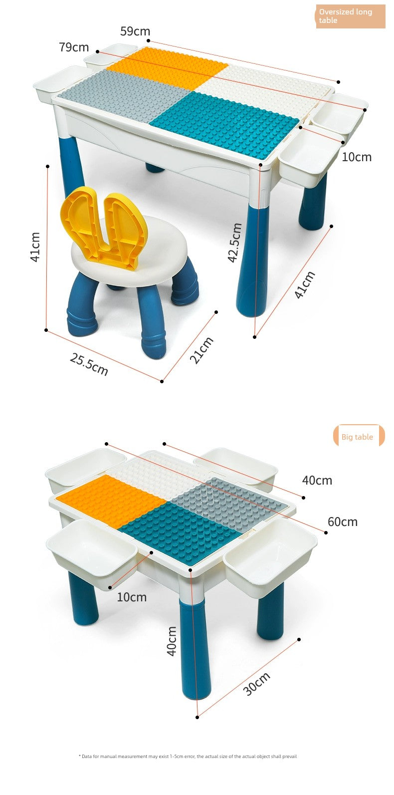 Multifunctional Education Baby Large Particle Building Block Table bab